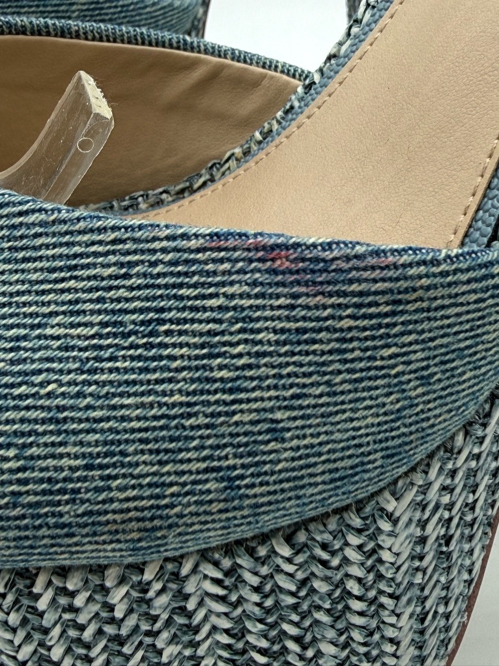 Sam Edelman Kori Blue Denim Platform Chunky Block Heel Ankle Strap Sandals SZ 9 - Picture 16 of 17